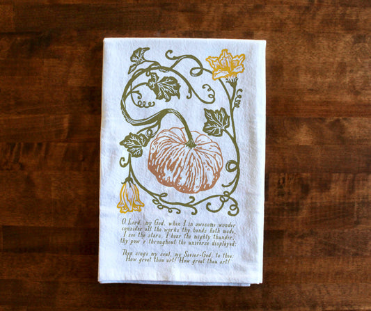 How Great Thou Art | Fall Pumpkin | Hymn Tea Towel