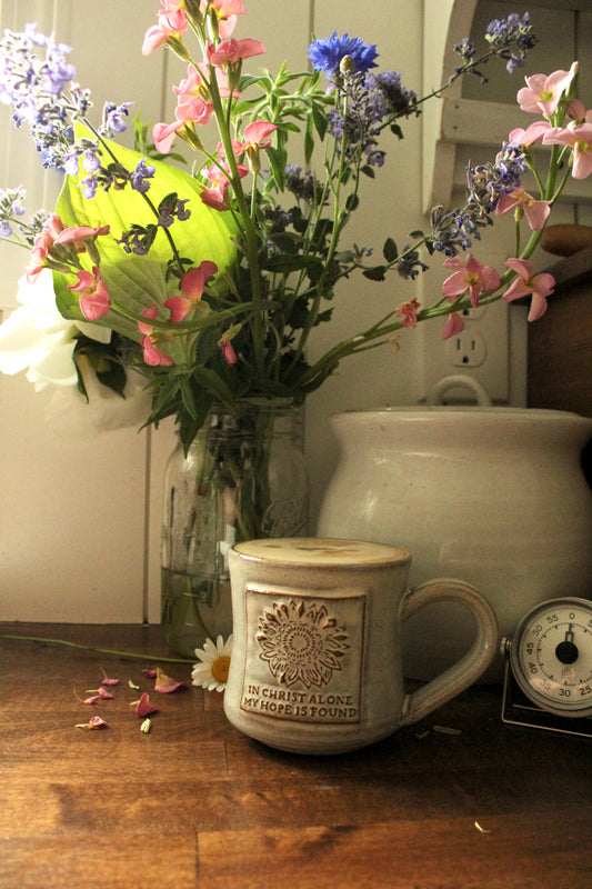 In Christ Alone | Hand Thrown Mug | Campfire Glaze