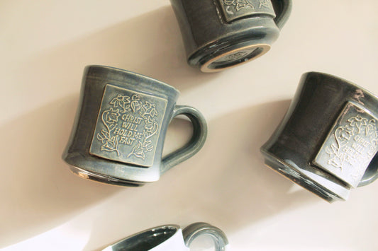 Christ Will Hold Me Fast | Hand Thrown Mug | Dusty Blue