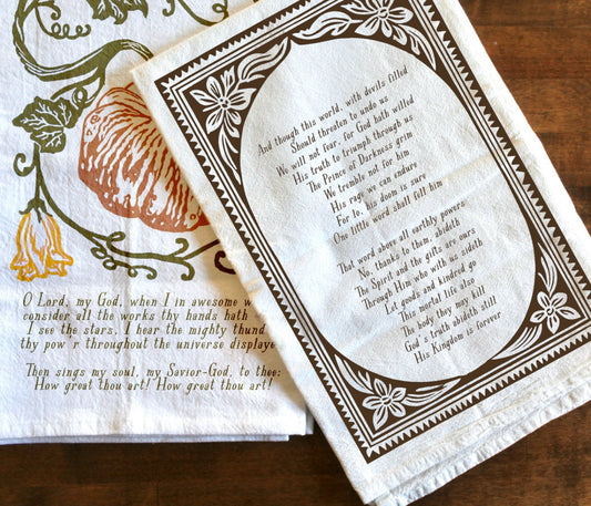 A Mighty Fortress | Hymn Tea Towel | Reformation