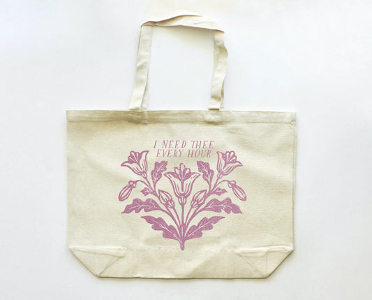 I Need Thee Every Hour Extra Large Tote Bag