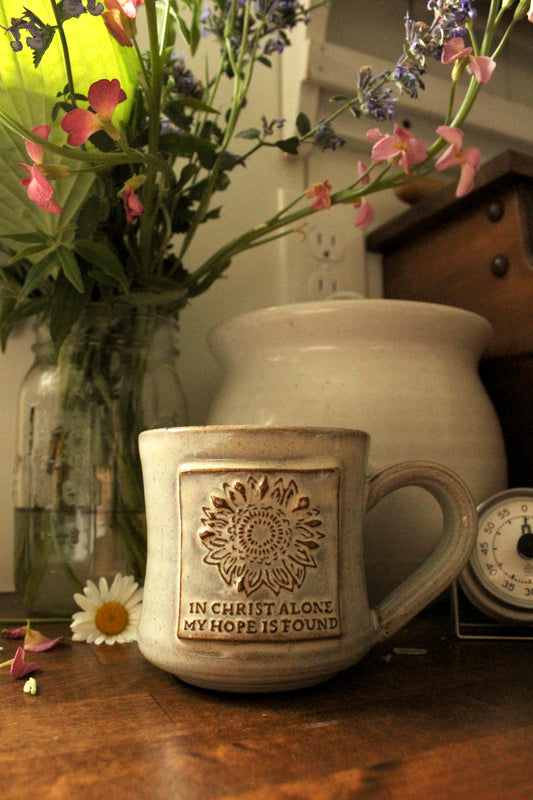 In Christ Alone | Hand Thrown Mug | Campfire Glaze