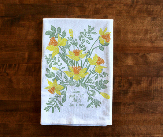 Jesus Paid It All | Hymn Tea Towel