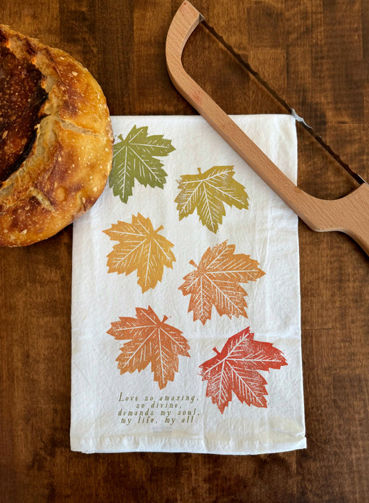 When I Survey the Wondrous Cross | Autumn Leaves | Hymn Tea Towel