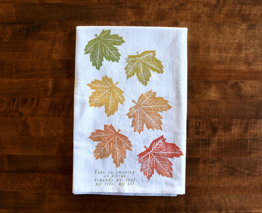 When I Survey the Wondrous Cross | Autumn Leaves | Hymn Tea Towel