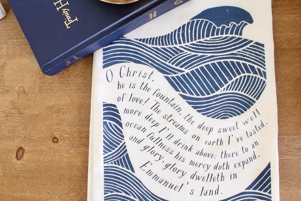 The Sands of Time Are Sinking | Hymn Tea Towel