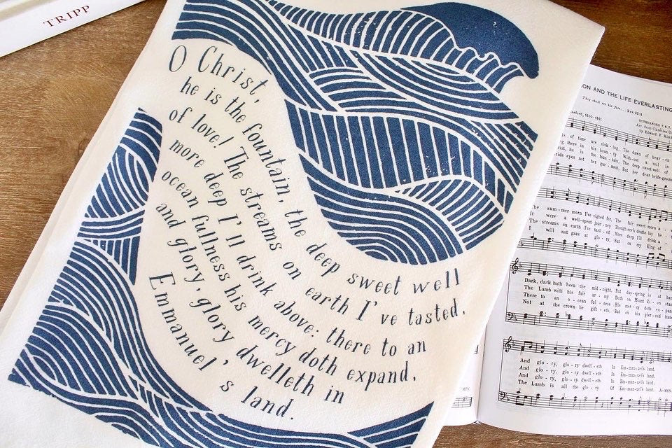 The Sands of Time Are Sinking | Hymn Tea Towel