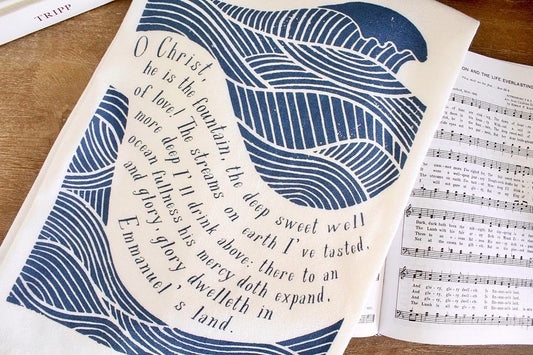 The Sands of Time Are Sinking | Hymn Tea Towel