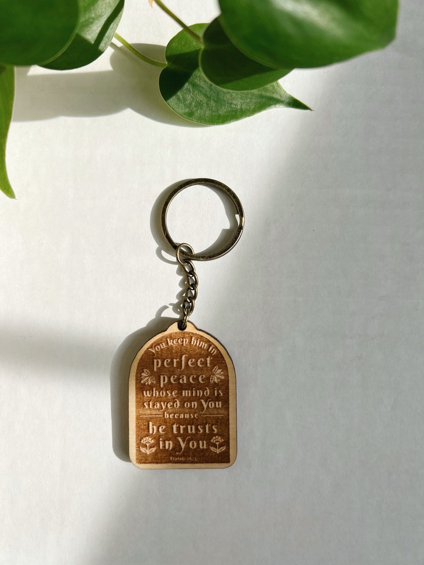 Isaiah 26:3 | Wood Keychain