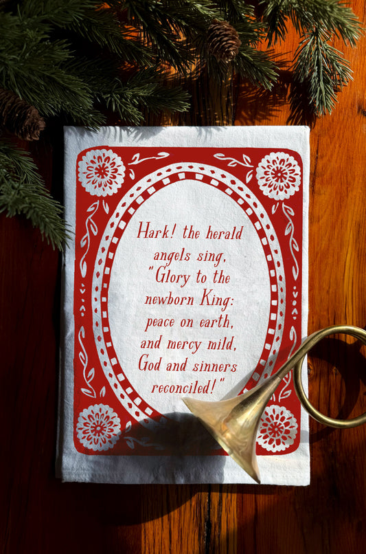 Hark! The Harold Angels Sing | Christmas Hymn Tea Towel