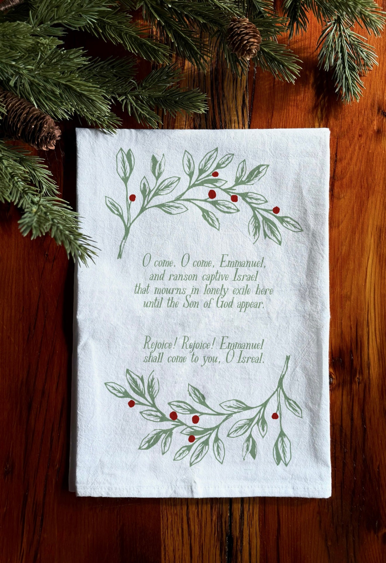 O Come, O Come Emmanuel | Christmas Hymn Tea Towel