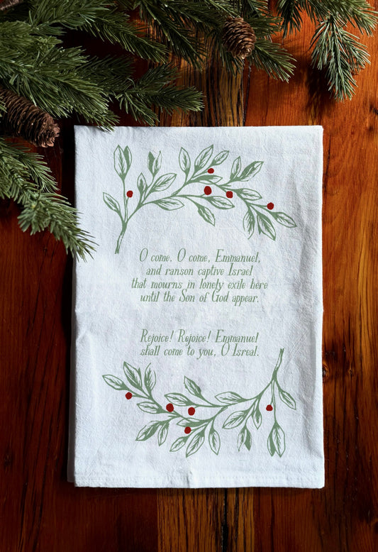 O Come, O Come Emmanuel | Christmas Hymn Tea Towel
